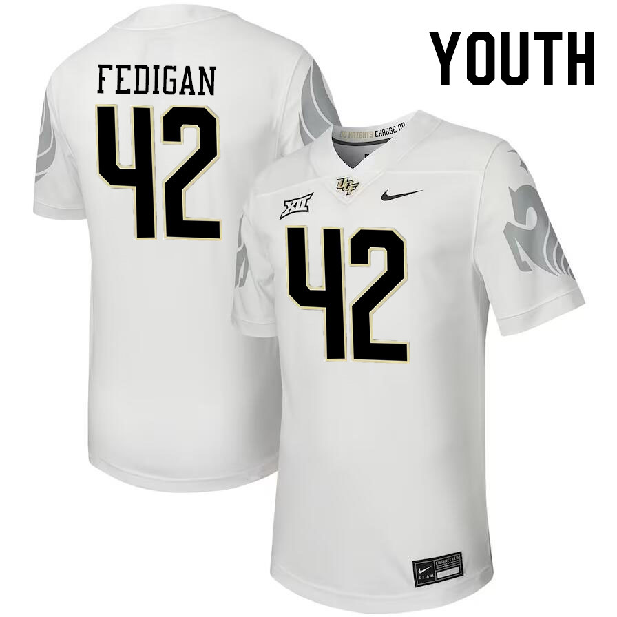 Youth #42 Aidan Fedigan UCF Knights Big 12 Conference College Football Jerseys Stitched-Black